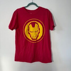 Marvel Iron Man Graphic T Shirt Red Yellow Mens Size L